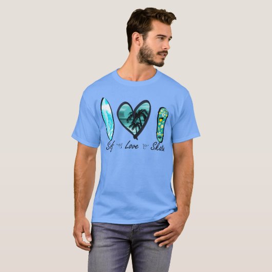 surf love skate gift tシャツ (正面フル)