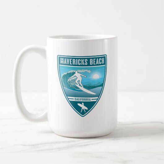 Surf Mavericks Beach California コーヒーマグカップ (左)