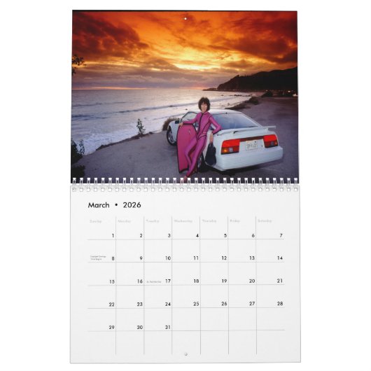 Surf Mobiles 2026 Calendar カレンダー (3月 2026)