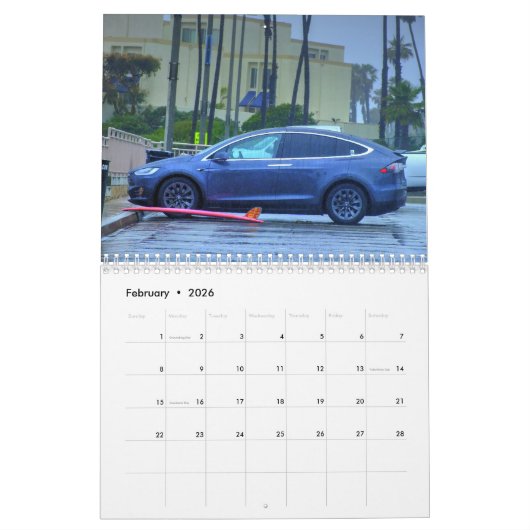 Surf Mobiles 2026 Calendar カレンダー (2月 2026)