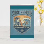 Surf Rescue Lifeguard Patrol Est 1950 カード (黄色い花)