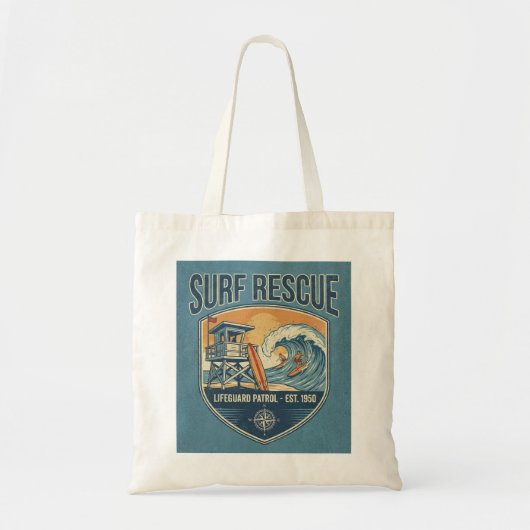 Surf Rescue Lifeguard Patrol Est 1950 トートバッグ (正面)