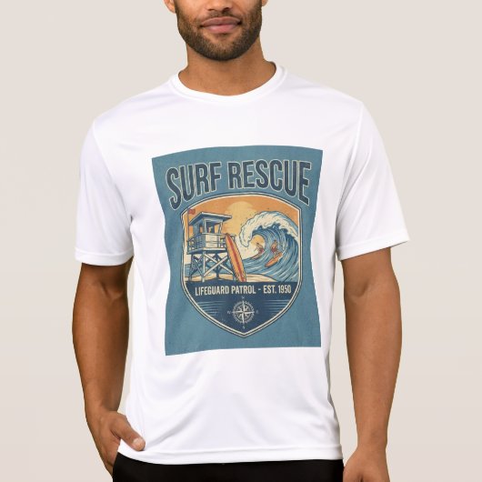 Surf Rescue Lifeguard Patrol Est 1950 Tシャツ (正面)