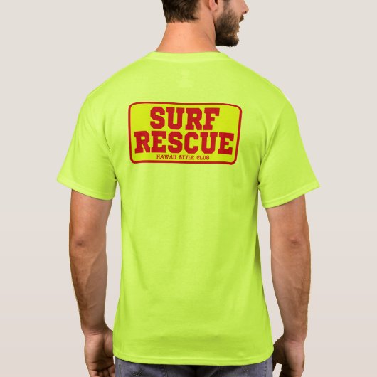 SURF RESCUE RED back print Tシャツ (裏面)