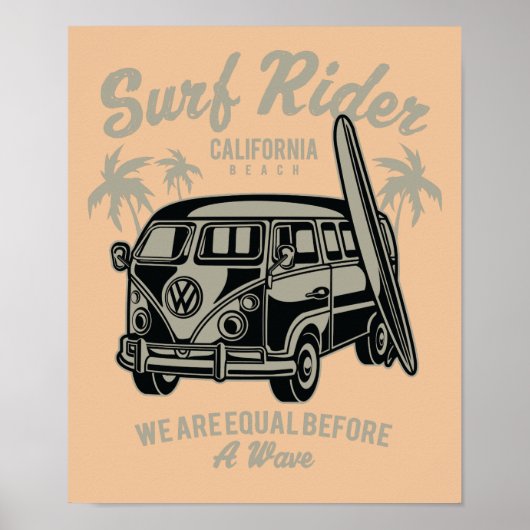 Surf Rider California Beach Poster ポスター (正面)