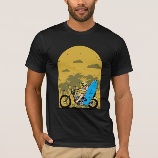 Surf Rider Motorcycle Beach Adventure Tシャツ (正面)