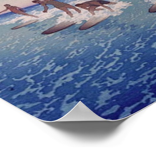 'Surf-Riders, Honolulu' – ポスター (角)