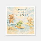 Surf’s Up Baby Shower スタンダードカクテルナプキン (正面)