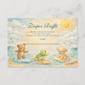 Surf’s Up Baby Shower Diapper Raffle エンクロージャーカード (正面)