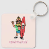 Surf’s Up Dude Bearded Cartoon Surfer キーホルダー (裏面)