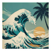 Surf’s Up Retro Wave Design Classic California  ポスター (正面)