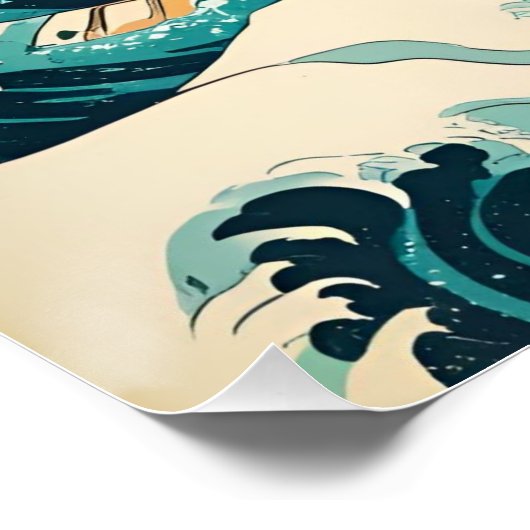 Surf’s Up Retro Wave Design Classic California  ポスター (コーナー)