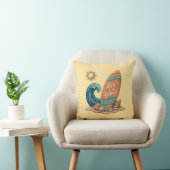Surf & Sea: Vintage Surfing Quote Throw Pillow クッション (椅子)