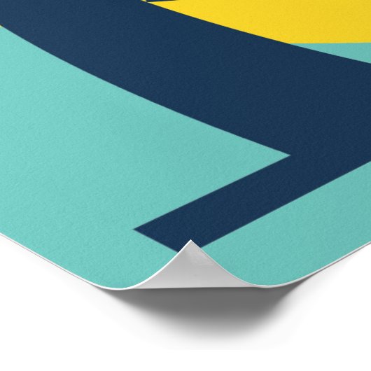 Surf sun and palm trees cool surf ポスター (角)