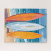 Surf the Waves | Watercolor Beach Ocean ジグソーパズル (横)