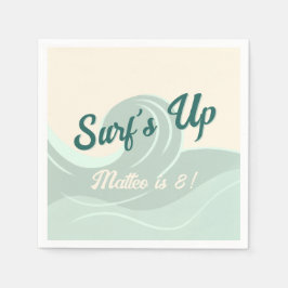 Surf Themed Kids Birthday Party Paper Napkins スタンダードカクテルナプキン