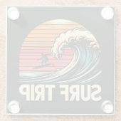 Surf Trip rétro sunset ガラスコースター (裏面)