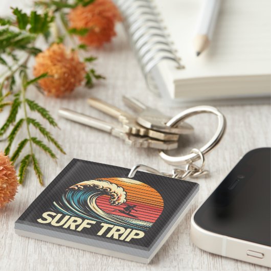 Surf Trip rétro sunset キーホルダー (正面右)