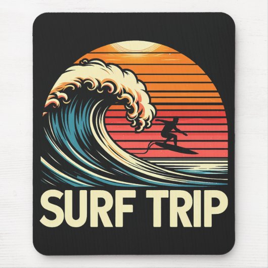 Surf Trip rétro sunset マウスパッド (正面)