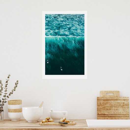 Surf Triptych Art Prints Scandi Ocean Beach ポスター (キッチン)