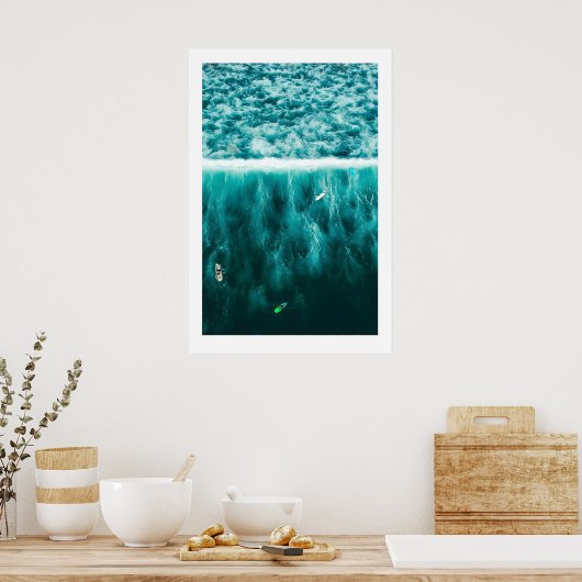 Surf Triptych Art Prints Scandi Ocean Beach ポスター (キッチン)