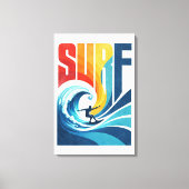 SURF Wave Surfer – Retro Surf Lifestyle Art キャンバスプリント (正面)