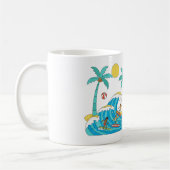 Surf & Waves – Cartoon Beach Gift Mug コーヒーマグカップ (左)