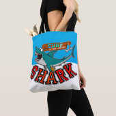 Surf with shark トートバッグ (クローズアップ)