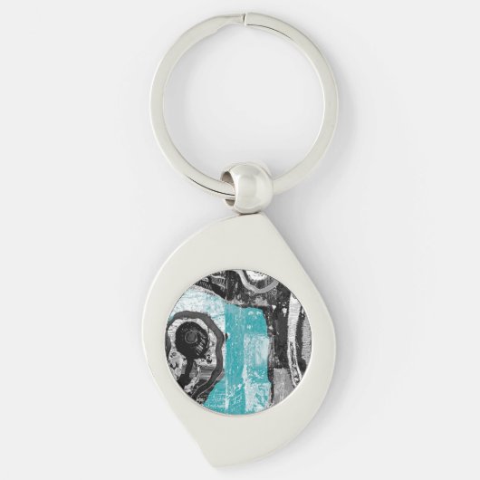 Surface Current – Abstract Flow & Structure Metal  キーホルダー (正面)