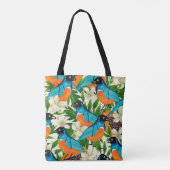 Surface pattern with papaya fruits,leaves and flow トートバッグ (裏面)
