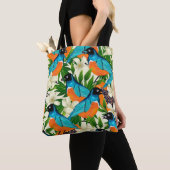 Surface pattern with papaya fruits,leaves and flow トートバッグ (クローズアップ)