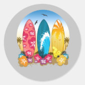 Surfboard Beach ラウンドシール (正面)