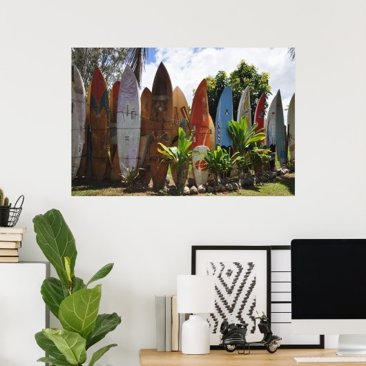 Surfboard Fence Maui, HI ポスター (ホームオフィス)