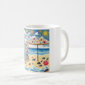 Surfboard Folk Art Mug コーヒーマグカップ (正面右)