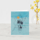 Surfboard greeting card カード (黄色い花)
