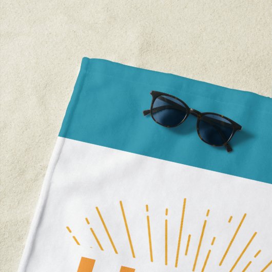 Surfboard High Tides Good Vibes Customizable Beach ビーチタオル (インサイチュ)