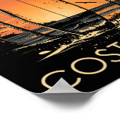 Surfboarder Tamarindo Costa Rica Beach Surfing Sur ポスター (角)