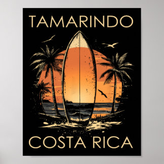 Surfboarder Tamarindo Costa Rica Beach Surfing Sur ポスター