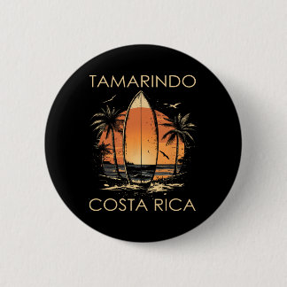 Surfboarder Tamarindo Costa Rica Beach Surfing Sur 缶バッジ