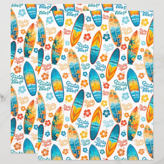 Surfboards Scrapbook Paper (正面/裏面)