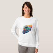 Surfbrett mit Wellen Tシャツ (正面フル)