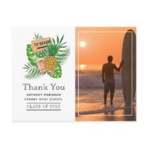 Surfer Adventure Graduation Thank You Photo