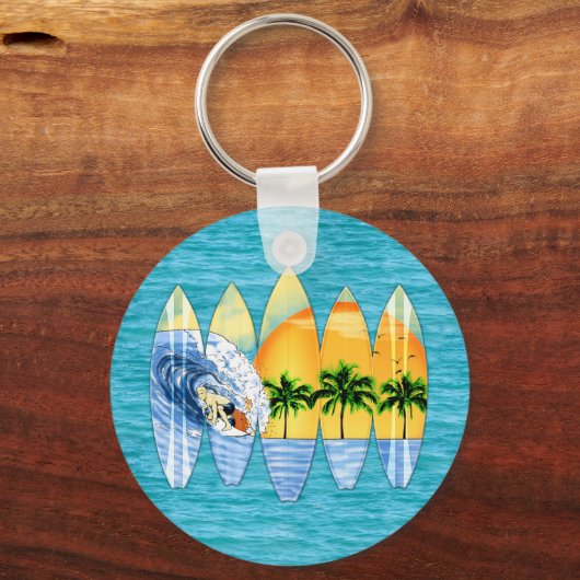 Surfer And Surfboards キーホルダー (正面)