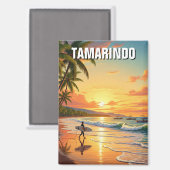 Surfer at Tamarindo Costa Rica マグネット (正面/裏面)