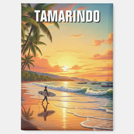 Surfer at Tamarindo Costa Rica マグネット (正面)