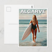 Surfer girl in Algarve Portugalはがき ポストカード (正面/裏面)