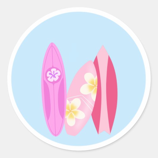 Surfer Girl Sticker ラウンドシール (正面)