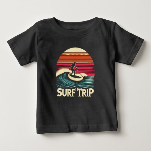 Surfer rétro sunset vacances ベビーTシャツ (正面)