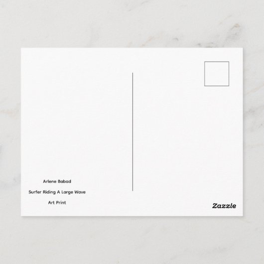 Surfer Riding A Large Wave,  ポストカード (裏面)