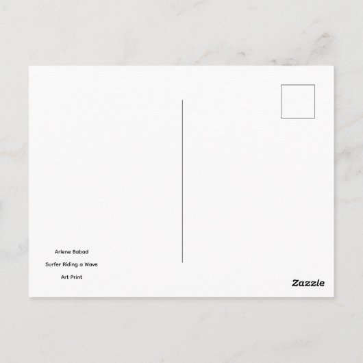 Surfer Riding a Wave,  ポストカード (裏面)